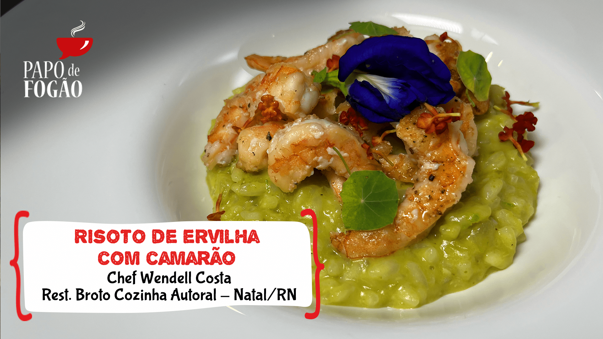 RISOTO DE ERVILHA COM CAMARÃO