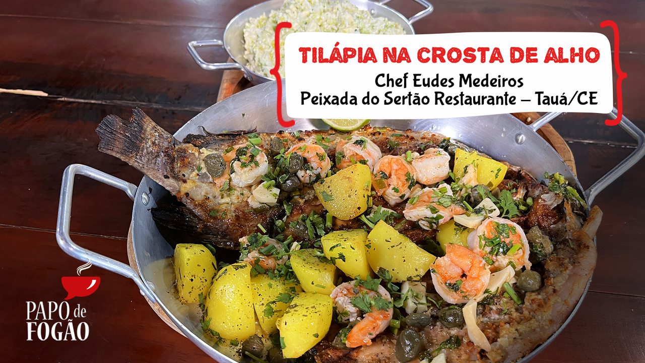TILÁPIA NA CROSTA DE ALHO e ARROZ DE BRÓCOLIS PIAMONTESE