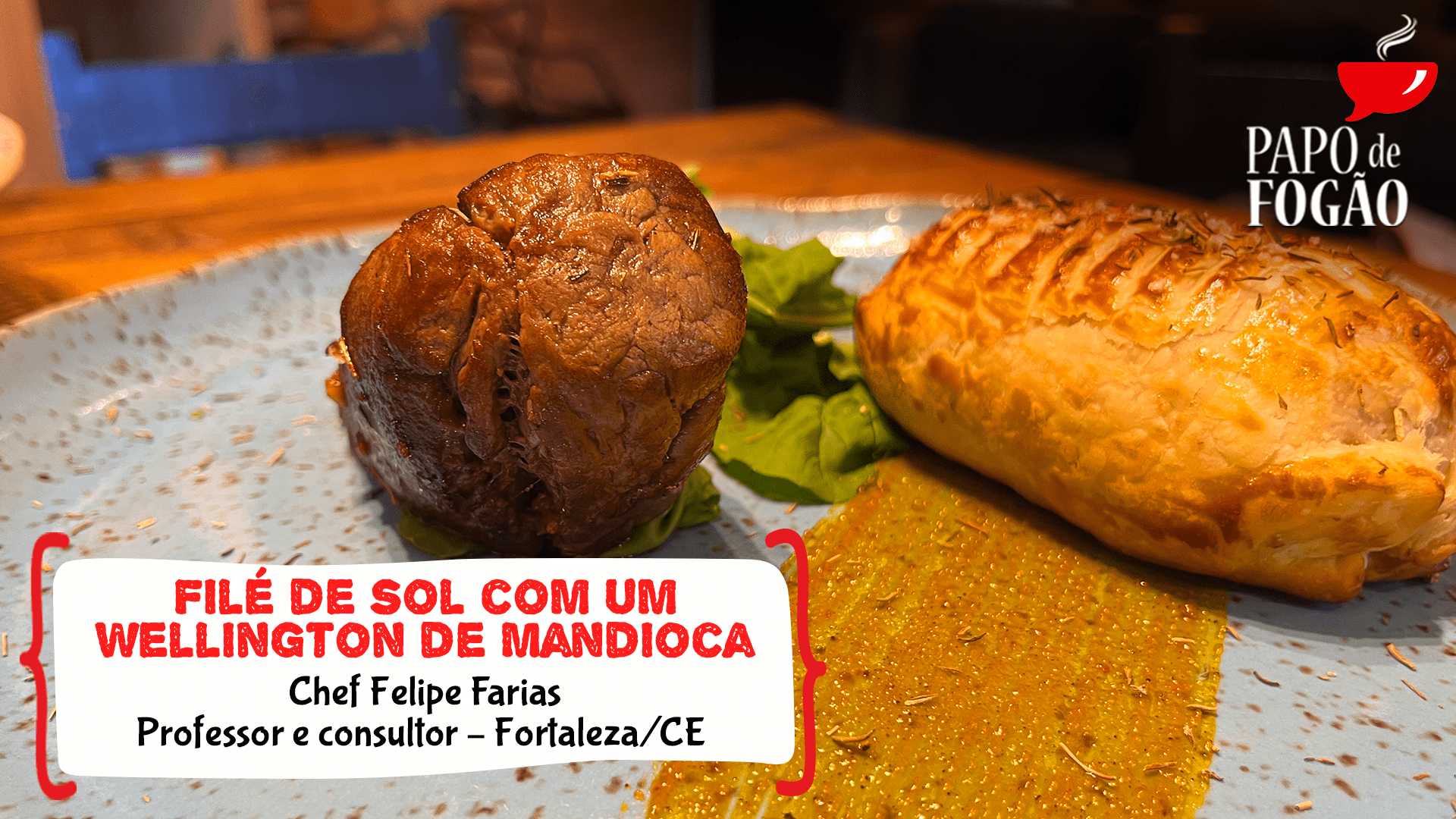 FILÉ DE SOL COM UM WELLINGTON DE MANDIOCA