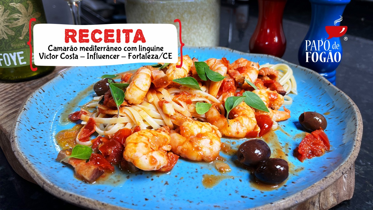 CAMARÃO MEDITERRÂNEO COM LINGUINE